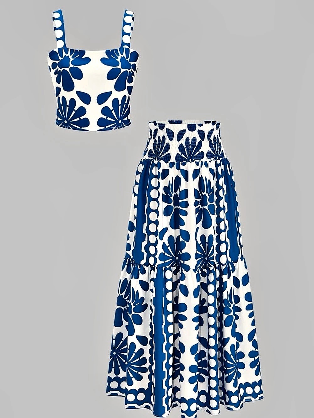 Floral Print Cami Top & Smocked Skirt Set

SPU: OA260313058